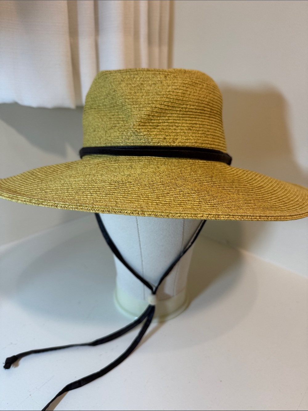 San Diego Mustard Yellow fiber hat with tie. OS.